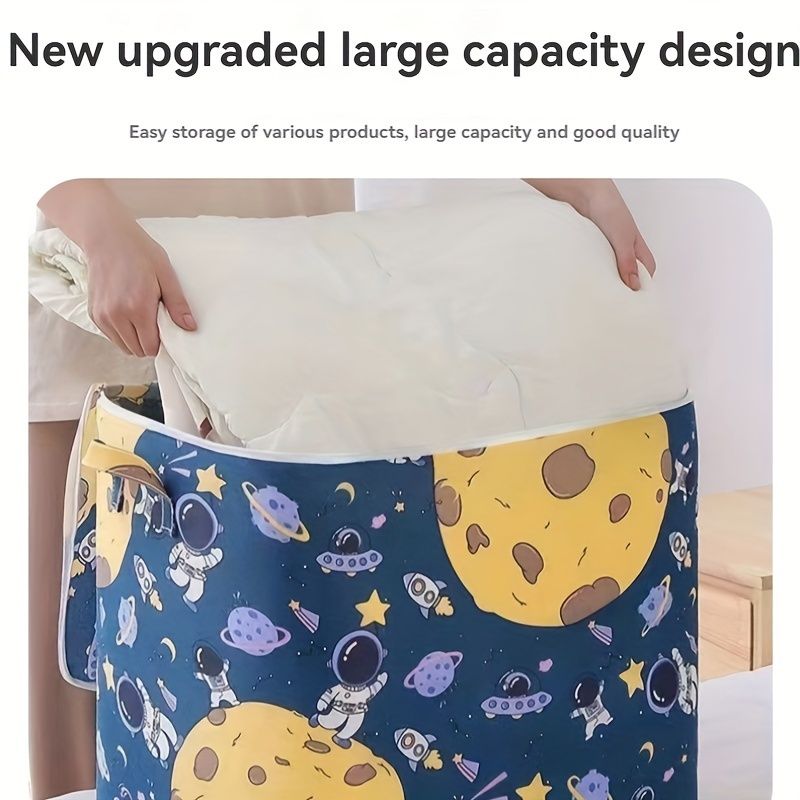 Jaza Keja 1pc 140L Space-Themed Large Capacity Dustproof & Moisture-Proof Storage Bag with Reinforced Handles