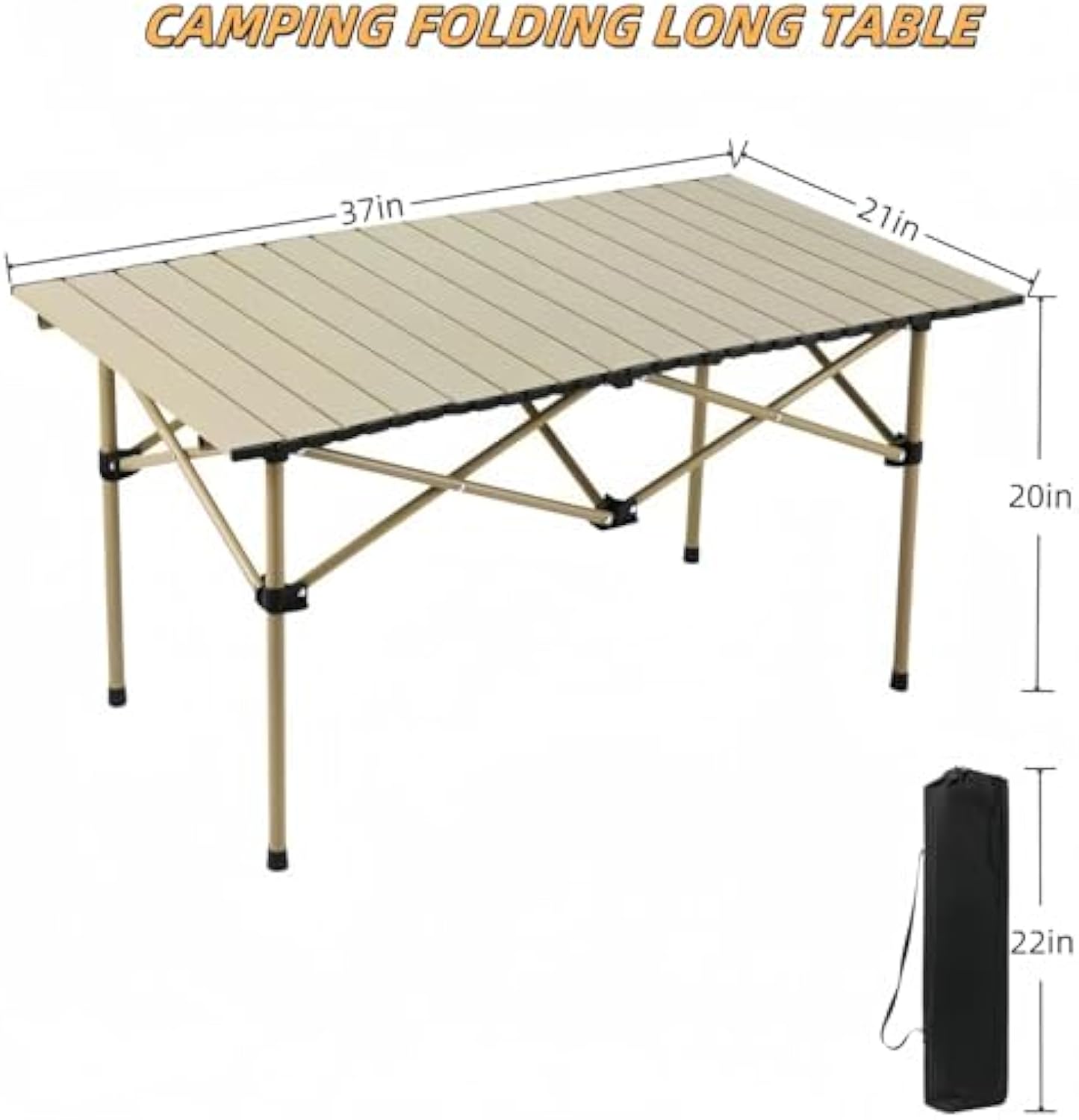 Jaza Keja Folding Camping Carbon Steel Table Portable Table with Bag Suitable for Indoor Outdoor Camping Backyard Party Patio