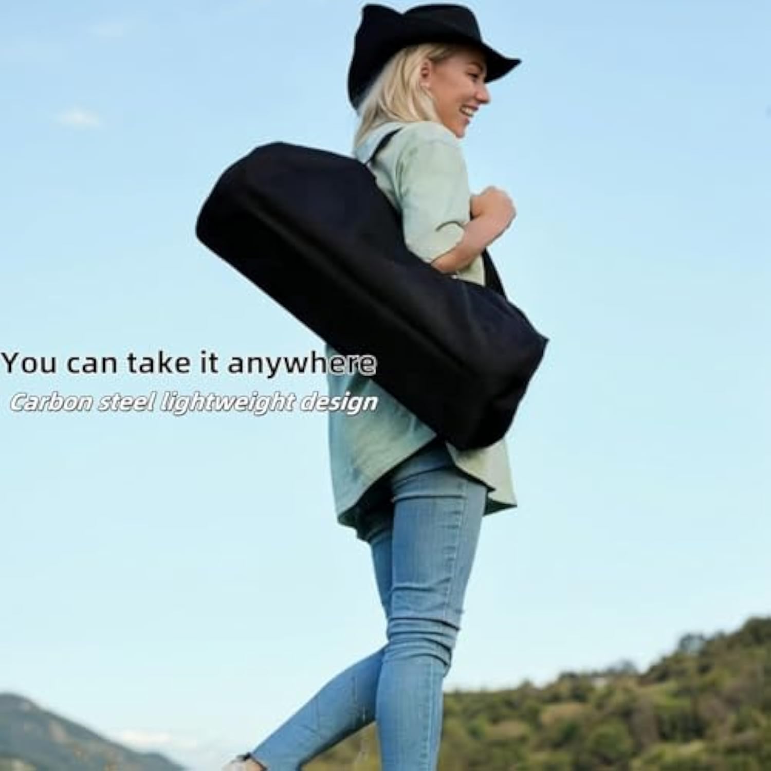 Jaza Keja Folding Camping Carbon Steel Table Portable Table with Bag Suitable for Indoor Outdoor Camping Backyard Party Patio
