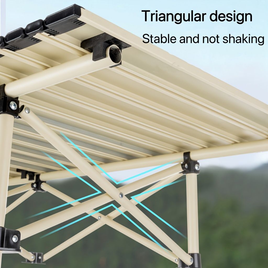 Jaza Keja Folding Camping Carbon Steel Table Portable Table with Bag Suitable for Indoor Outdoor Camping Backyard Party Patio