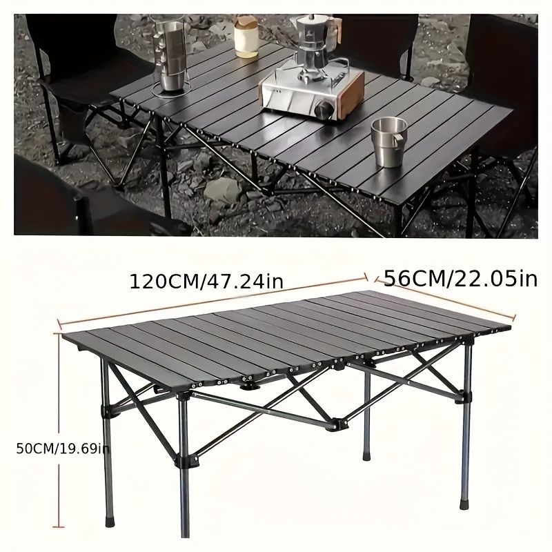 Jaza Keja Folding Camping Carbon Steel Table Portable Table with Bag Suitable for Indoor Outdoor Camping Backyard Party Patio
