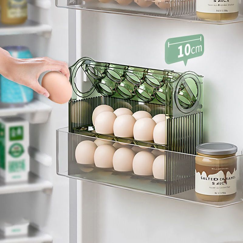 Jaza Keja Reversible Egg Holder for Refrigerator Countertop Can Hold 30 Eggs Storage Tray