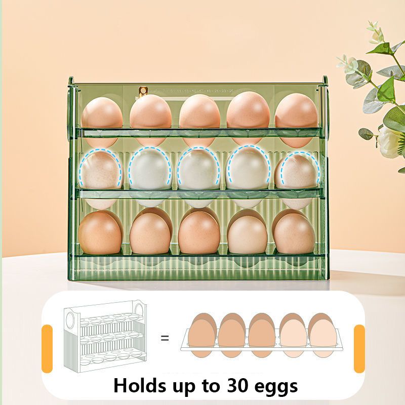 Jaza Keja Reversible Egg Holder for Refrigerator Countertop Can Hold 30 Eggs Storage Tray
