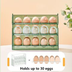 Jaza Keja Reversible Egg Holder for Refrigerator Countertop Can Hold 30 Eggs Storage Tray