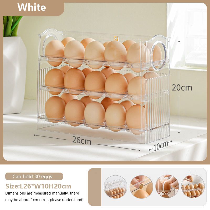Jaza Keja Reversible Egg Holder for Refrigerator Countertop Can Hold 30 Eggs Storage Tray