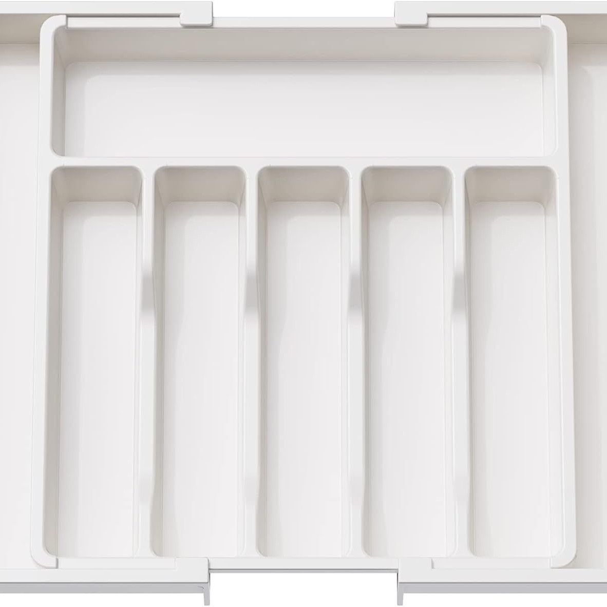Jaza Keja 1PC Expandable Utensil Tray Kitchen Silverware Drawer Organizer Plastic BPA Free Flatware Cutlery Holder Forks Knives Storage