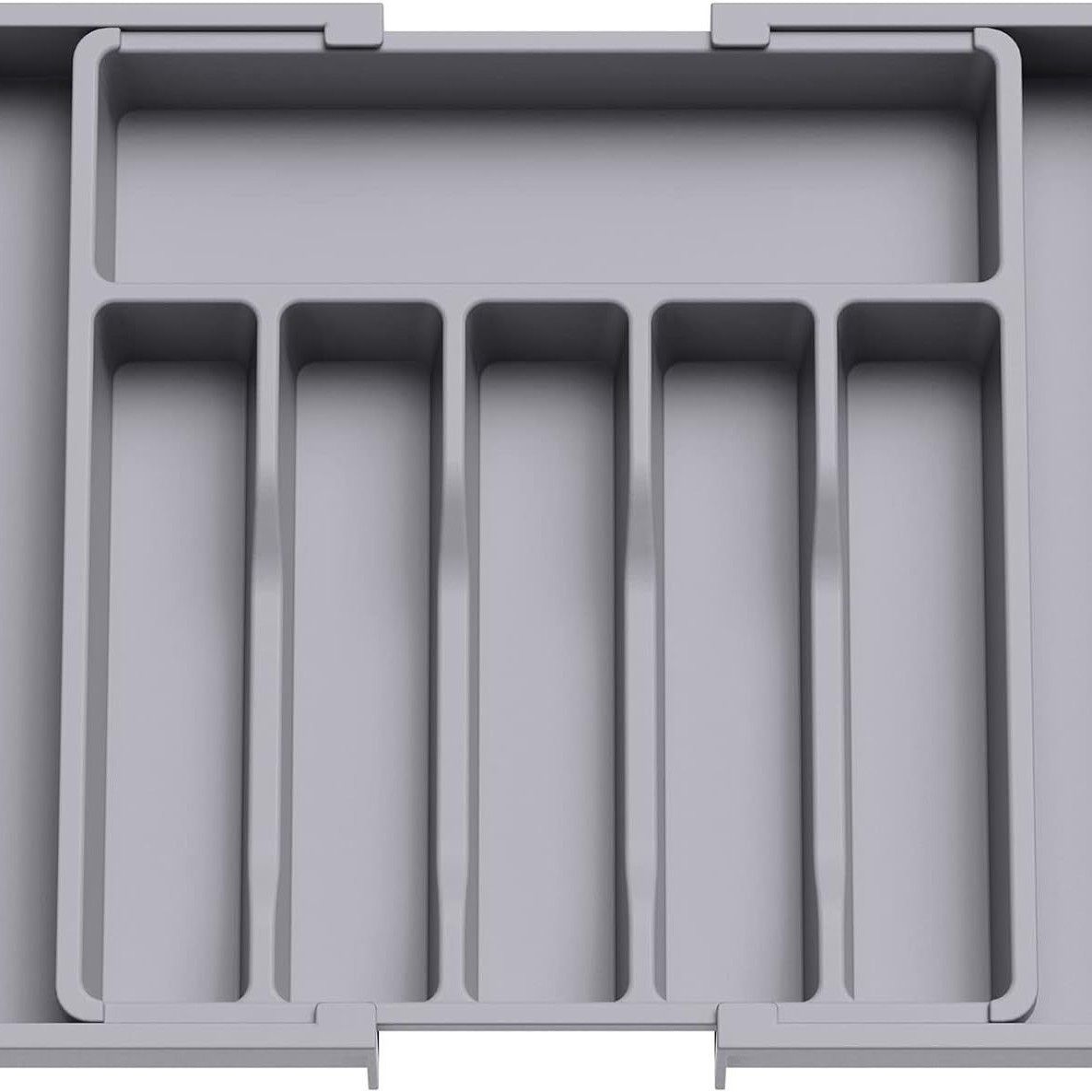 Jaza Keja 1PC Expandable Utensil Tray Kitchen Silverware Drawer Organizer Plastic BPA Free Flatware Cutlery Holder Forks Knives Storage