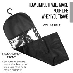 [Buy More Save More]Jaza Keja 1PC Hair Extension Holder Wig Storage Bags with Hanger for Multiple Wigs Dust-proof Storage Organizer with Hook Hair Extensions for Salon Home Use