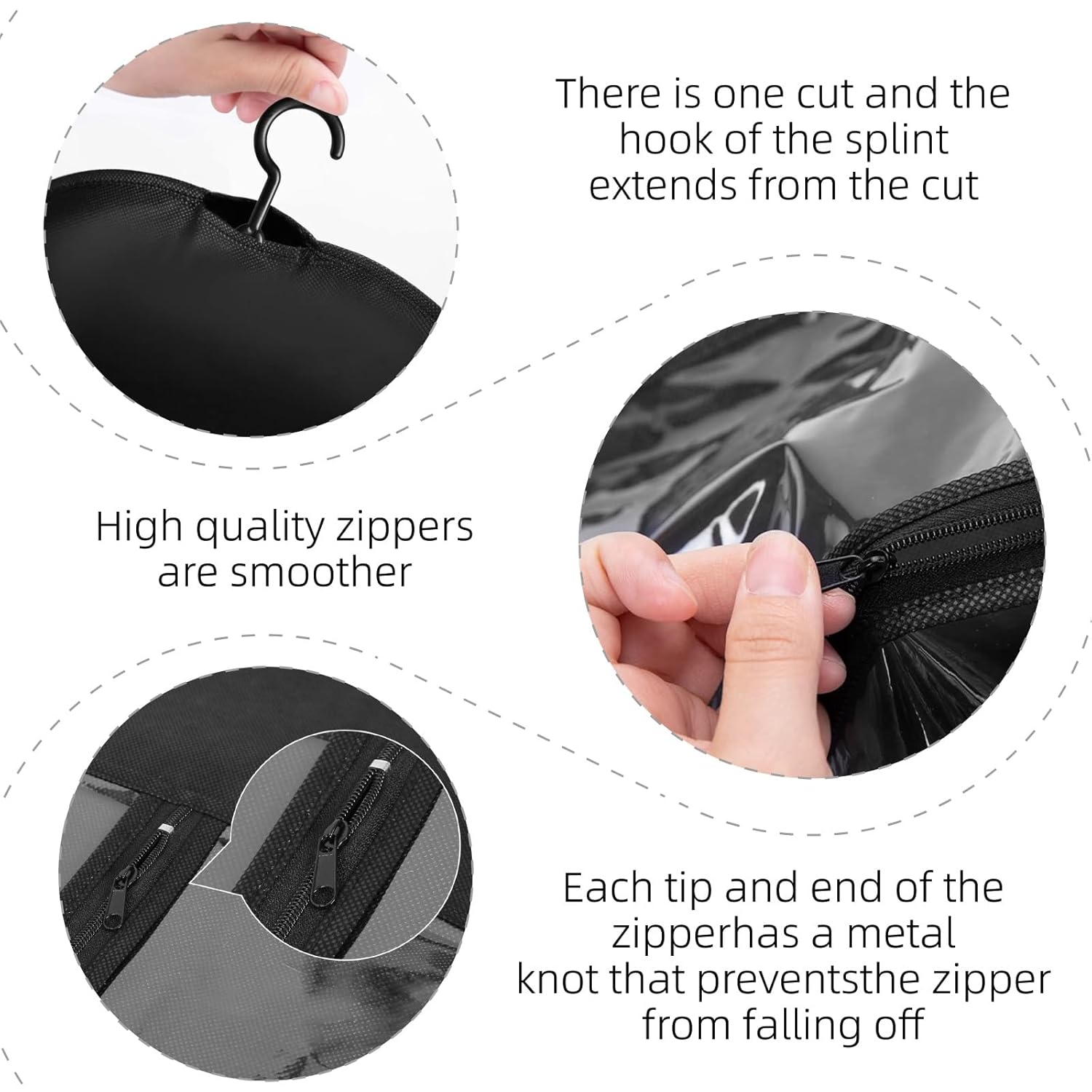Jaza Keja 1PC Hair Extension Holder Wig Storage Bags with Hanger for Multiple Wigs Dust-proof Storage Organizer with Hook Hair Extensions for Salon Home Use