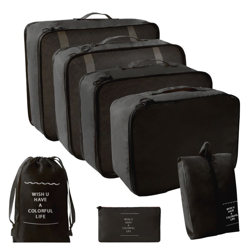 Jaza Keja 7Pcs Set Travel Organizer Storage Bags Suitcase Packing Cubes Cases Portable Wardrobe Luggage Clothes Shoe Pouch Fold