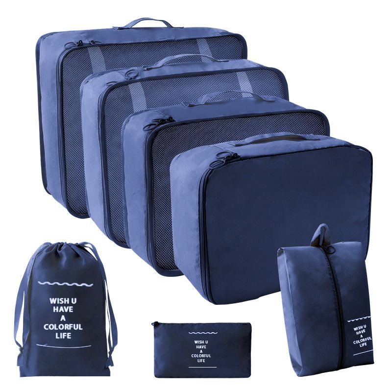 Jaza Keja 7Pcs Set Travel Organizer Storage Bags Suitcase Packing Cubes Cases Portable Wardrobe Luggage Clothes Shoe Pouch Fold