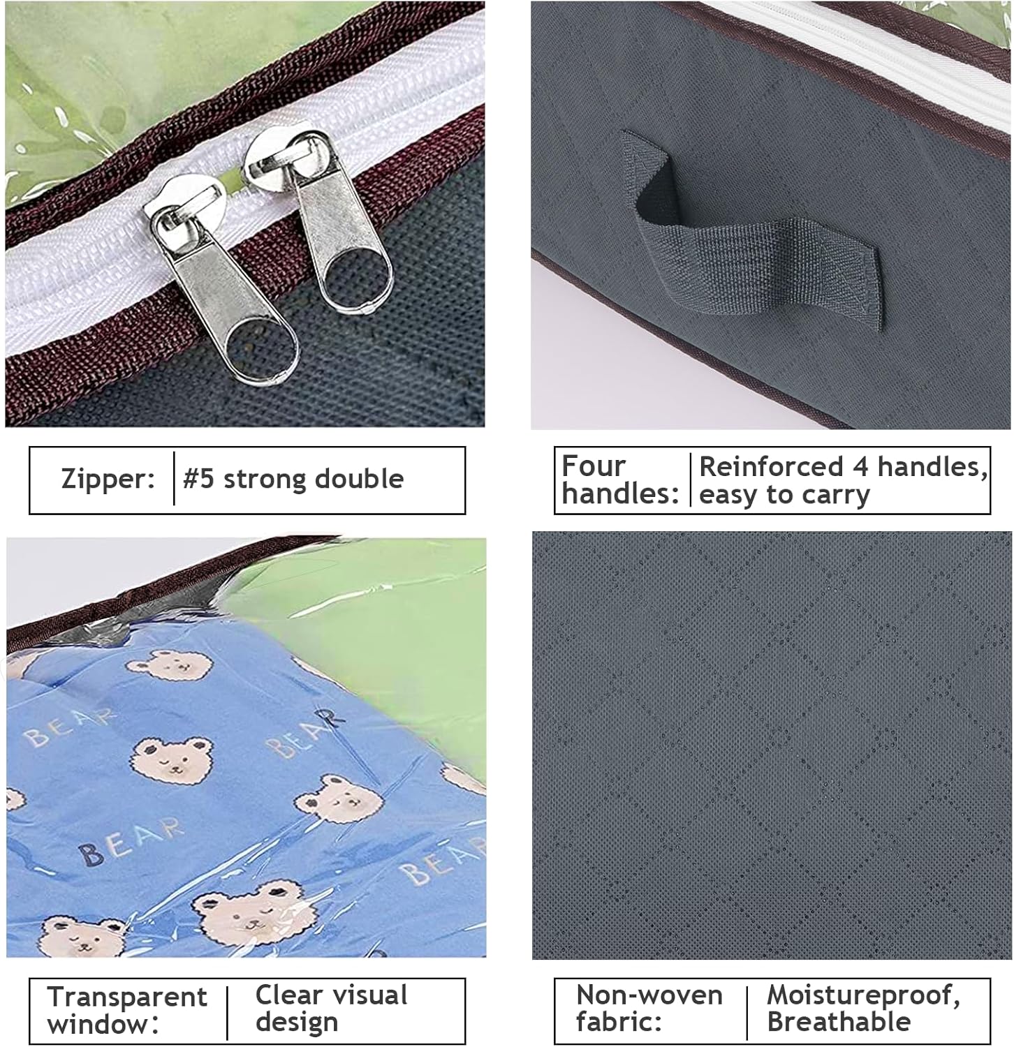 Jaza Keja 1PC 90L Under Bed Storage Containers Closet Organizers Storage Bins Foldable Underbed Storage Bags for Blankets, Towels, Comforter, Sweaters, Pillows, Linen Sheets, Wrapping Paper
