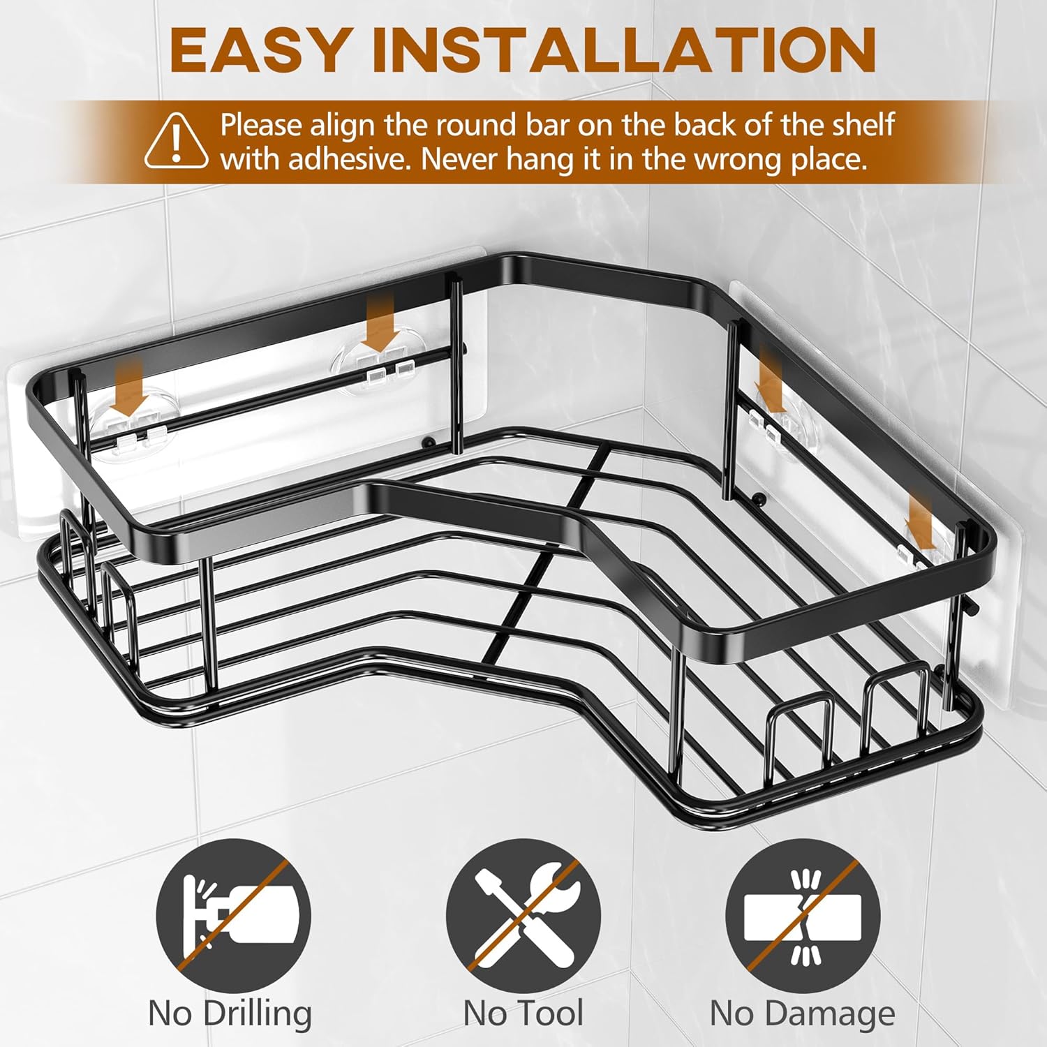 Jaza Keja 5pcs Corner Shower Caddy Organizer Storage Rack Accessories Rustproof Stainless Steel for Bathroom Countertop Home Decor Set
