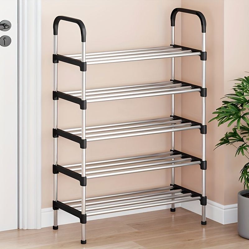 Jaza Keja 5 Layer Simple Shoe Rack Easy Assembled Economical Shoes Rack for Entryway Hallway Bedroom Living Room Back To College Essential