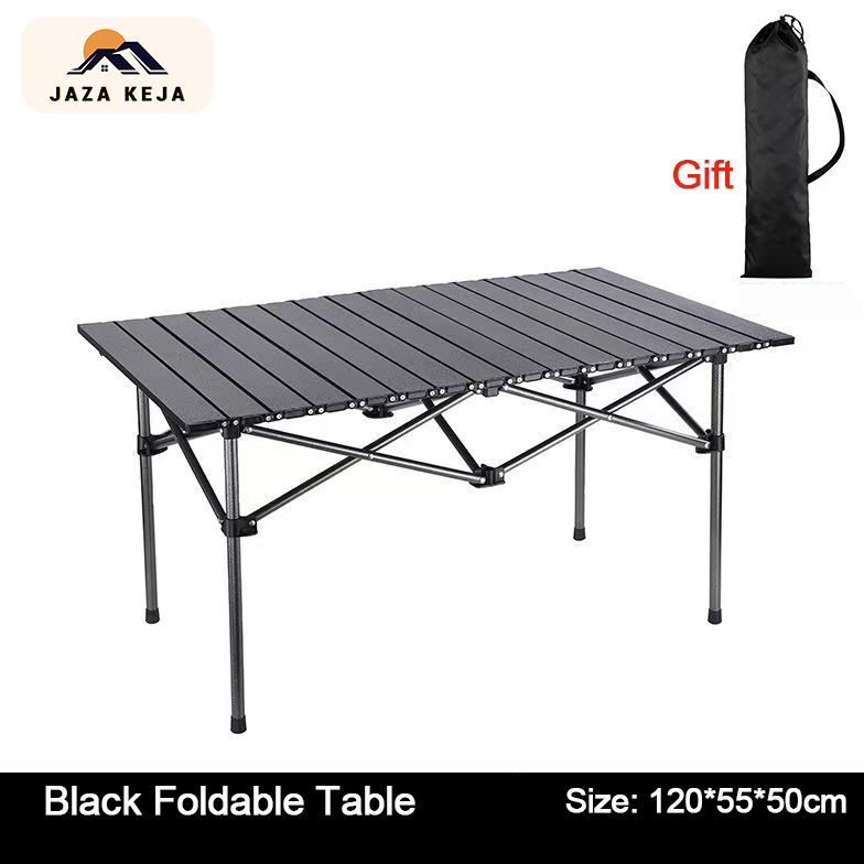 Jaza Keja Folding Camping Carbon Steel Table Portable Table with Bag Suitable for Indoor Outdoor Camping Backyard Party Patio