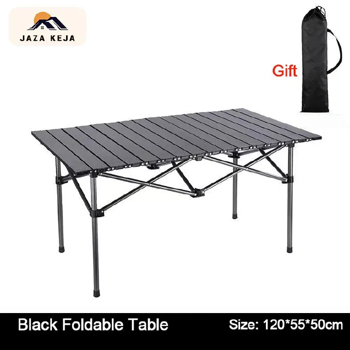 Jaza Keja Folding Camping Carbon Steel Table Portable Table with Bag Suitable for Indoor Outdoor Camping Backyard Party Patio