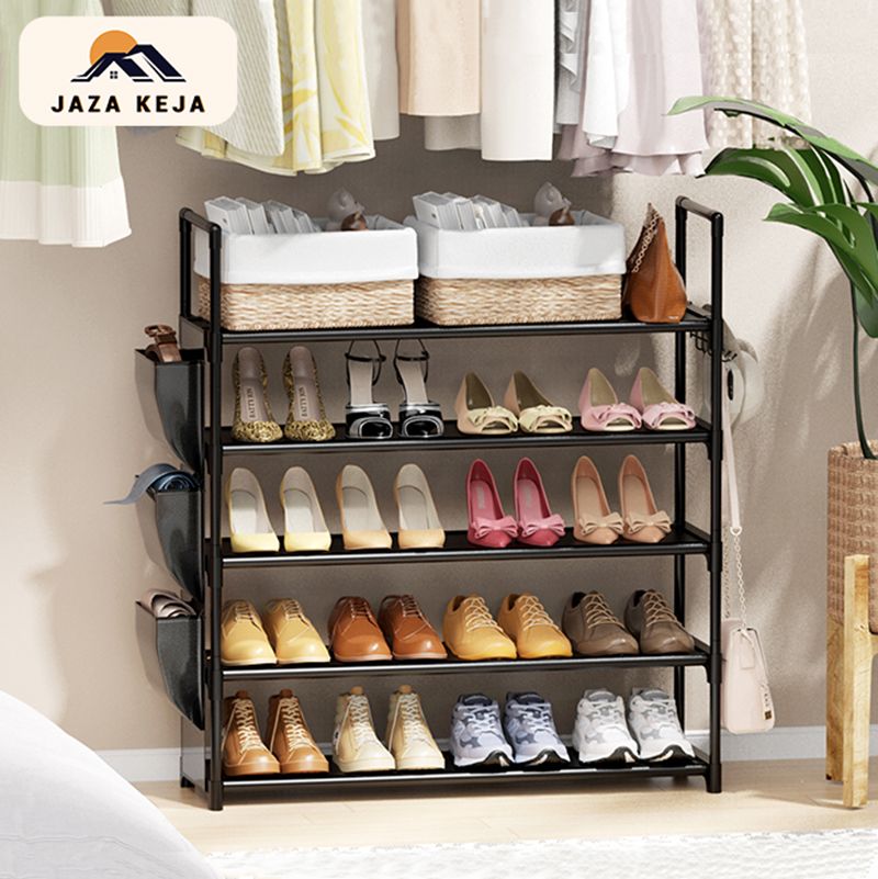 Jaza Keja 5 Layer Shoes Rack with Side Storage Bag Shoe Organizer Storage 20-25 Pairs Entryway Shoe Holder