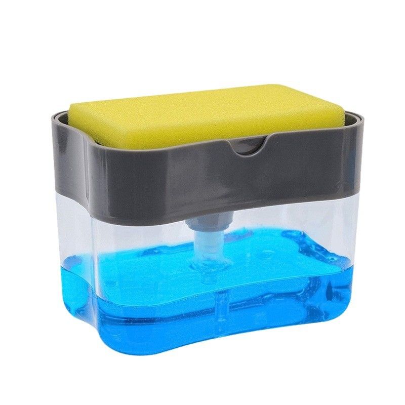 Jaza Keja Countertop Kitchen Sink Dish Soap Dispenser Sponge Holder with Sponge