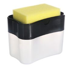 Jaza Keja Countertop Kitchen Sink Dish Soap Dispenser Sponge Holder with Sponge