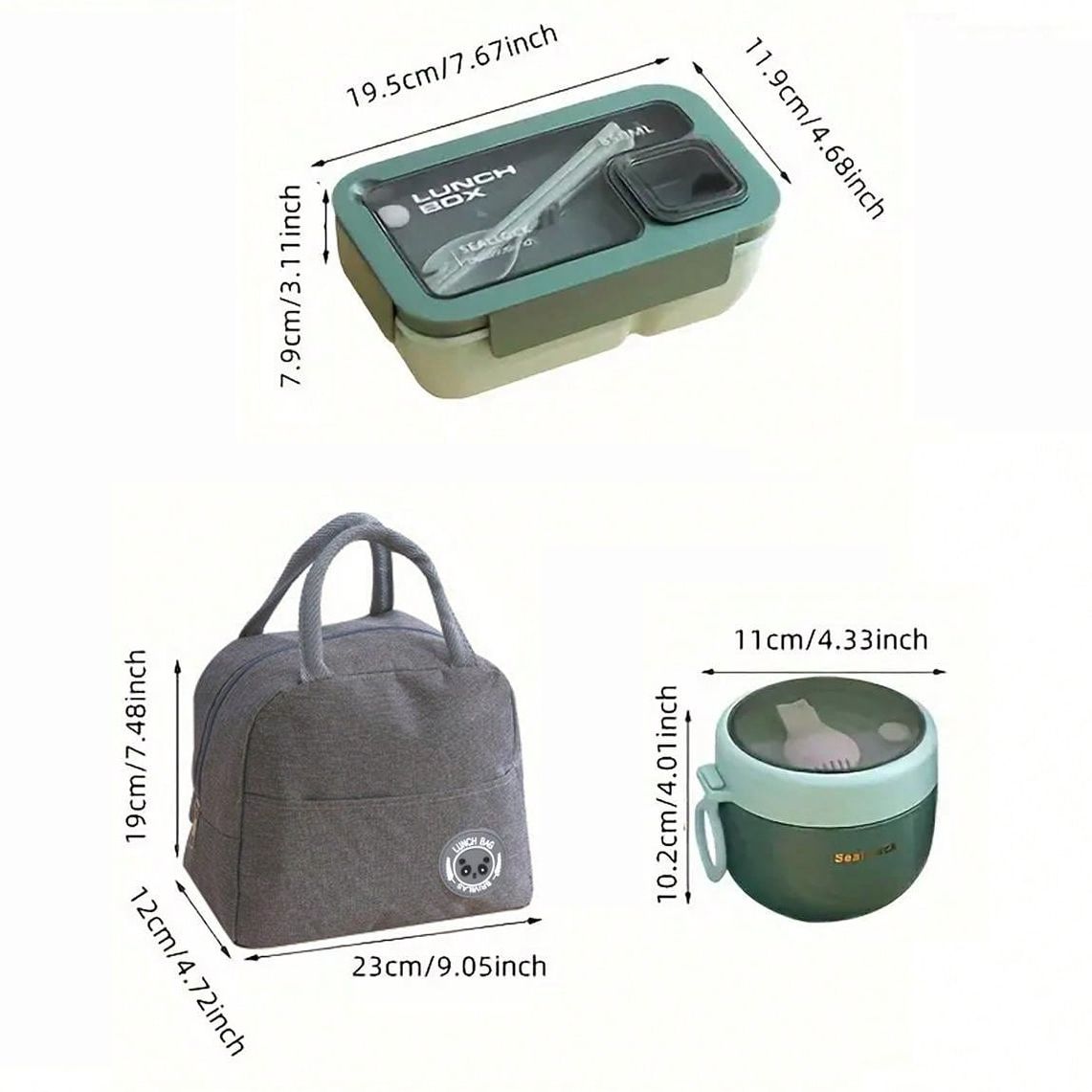 Jaza Keja Lunch Bento Box Set Portable Leak Proof Storage Box Soup Cup With Lid Thermal Bag Reusable Insulated Food Containers for Office Lunch Kids Back To School