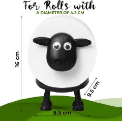 [Buy More Save More]New Jaza Keja 3pcs Sheep Toilet Roll Holder Free Standing Bathroom Set Funny Hilarious Black Sheep Loo Roll Holder Tissue Paper Storage Cute Bathroom Decor