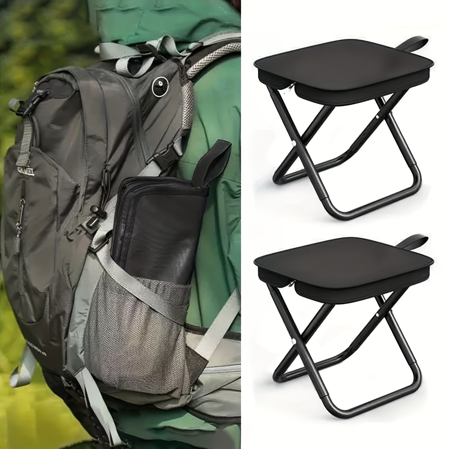 [New]Jaza Keja Portable Durable Folding Stool for Outdoor Camping Foldable Iron Alloy Chair with Zipper Storage Bag Home Balcony Leisure Seat suitable for camping/fishing/picnicking