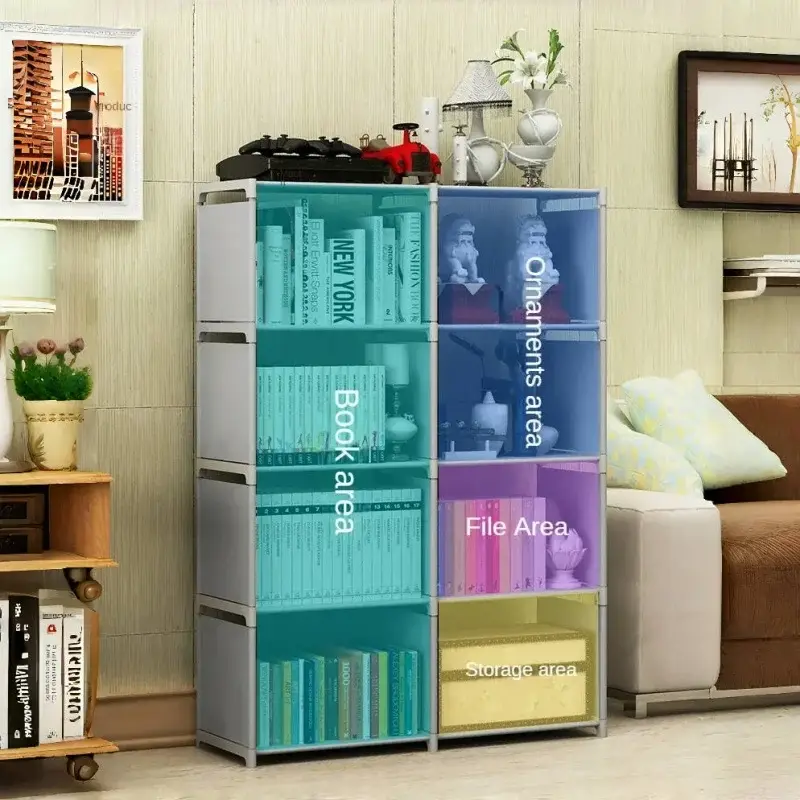 Jaza Keja 8 Cube Book Shelf Organizer 2 Columns Portable Wardrobe DIY Space-Saving Easy Assembly Bookcase Storage Locker Holders