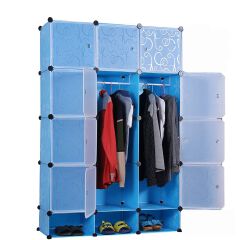 [Sale]Jaza Keja 12 Grids 3 Columns Premium Plastic Wardrobe Portable Wardrobe Closet Storage Shelf With Shoes Storage Box Books Toys Space Saving Household Organizer