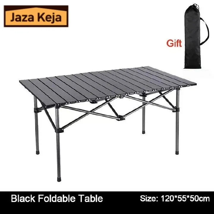 Jaza Keja Folding Camping Carbon Steel Table Portable Table with Bag Suitable for Indoor Outdoor Camping Backyard Party Patio