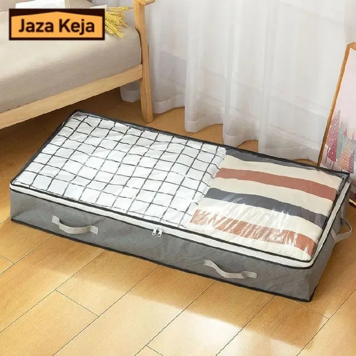 Jaza Keja 1PC 90L Under Bed Storage Containers Closet Organizers Storage Bins Foldable Underbed Storage Bags for Blankets, Towels, Comforter, Sweaters, Pillows, Linen Sheets, Wrapping Paper
