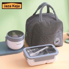 Jaza Keja Lunch Bento Box Set Portable Leak Proof Storage Box Soup Cup With Lid Thermal Bag Reusable Insulated Food Containers for Office Lunch Kids Back To School