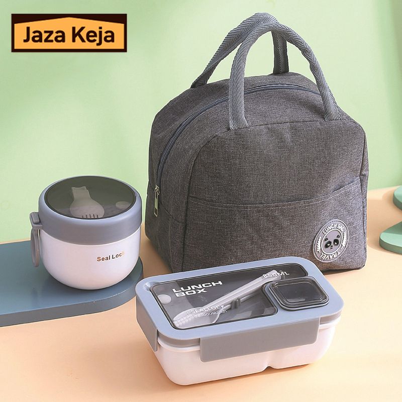 Jaza Keja Lunch Bento Box Set Portable Leak Proof Storage Box Soup Cup With Lid Thermal Bag Reusable Insulated Food Containers for Office Lunch Kids Back To School