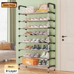 Jaza Keja 8 Layer Simple Shoe Rack Easy Assembled Economical Shoes Rack for Entryway Hallway Bedroom Living Room Back To College Essential