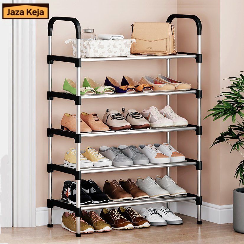 Jaza Keja 6 Layer Simple Shoe Rack Easy Assembled Economical Shoes Rack for Entryway Hallway Bedroom Living Room Back To College Essential