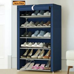 Jaza Keja 5 6 Layers Shoes Rack With Dustproof Curtain Free Standing Shoes Rack Easy Assembled Shoes Storage Shelf