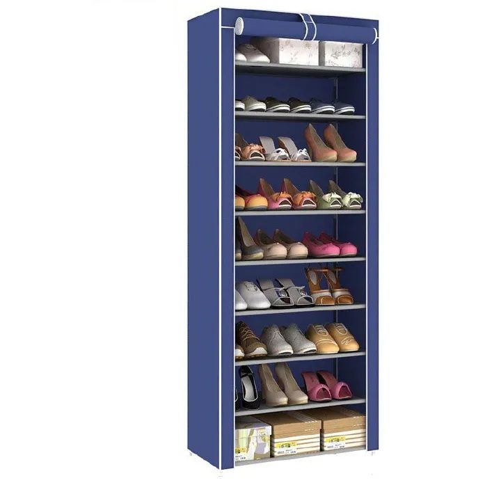 Jaza Keja 6 Layers Shoes Rack With Dustproof Curtain Free Standing Shoes Rack Easy Assembled Shoes Storage Shelf