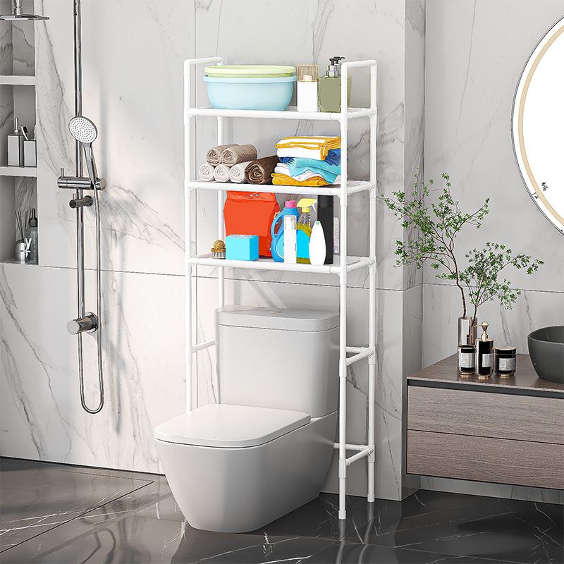 Jaza Keja 3 Layer Metallic Bathroom Storage Rack Floor-standing Toilet Rack Basin Shelf Home Bathroom Storage Accessories