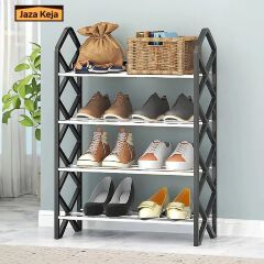 Jaza Keja 4 Layer Slant Bar Shoe Rack Home Doorway Sturdy Multilayer Dormitory Simple Shoe Cabinet Organizer Shoes Rack Gift
