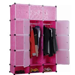 [Sale]Jaza Keja 12 Grids 3 Columns Premium Plastic Wardrobe Portable Wardrobe Closet Storage Shelf With Shoes Storage Box Books Toys Space Saving Household Organizer