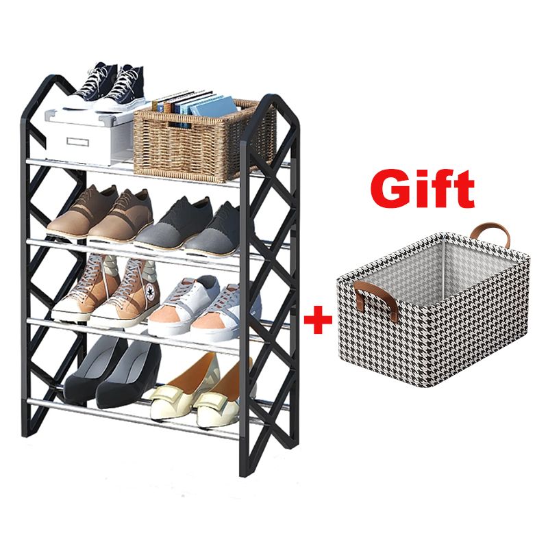 Jaza Keja 4 Layer Slant Bar Shoe Rack Home Doorway Sturdy Multilayer Dormitory Simple Shoe Cabinet Organizer Shoes Rack