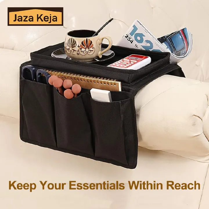 Jaza Keja Contemporary Sofa Armrest Oxford Organizer with Cup Holder Tray Bedside Hanging Bag Suitable for TV Remote Snacks
Armchair Caddy Bedside Storage