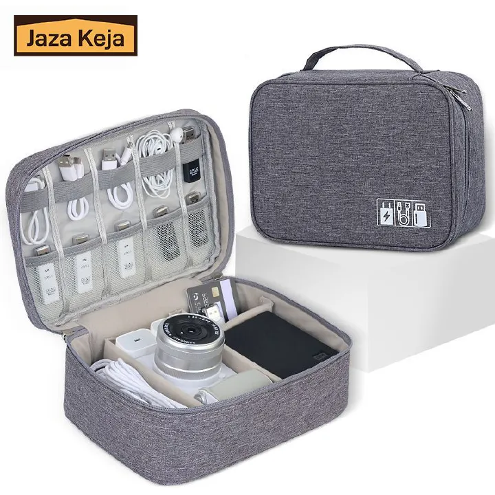 Jaza Keja Portable Large Capacity Storage Bag Cable Organizer Electronics Organizer USB Gadget Waterproof Organizer Pouch Travel Bag