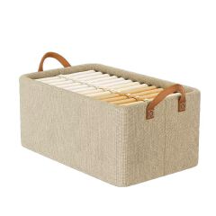 [Buy More Save More]Jaza Keja Foldable Clothes Closet Organizer Inner Layer Handle Fabric Storage Baskets Box Steel Frame Stackable Shelf Wardrobe for Clothes Toys