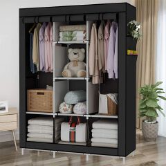 [Sale]Jaza Keja 3 Columns 130 DIY Large Capacity Metallic Wardrobe Assemble Closets Portable Home Storage with Rolling Door Gift