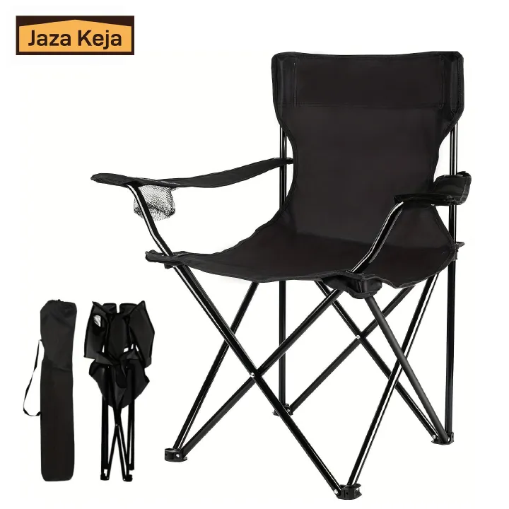 Jaza Keja Folding Outdoor Armrest Chair Steel Frame Durable Portable Fishing Travelling Camping Equipment