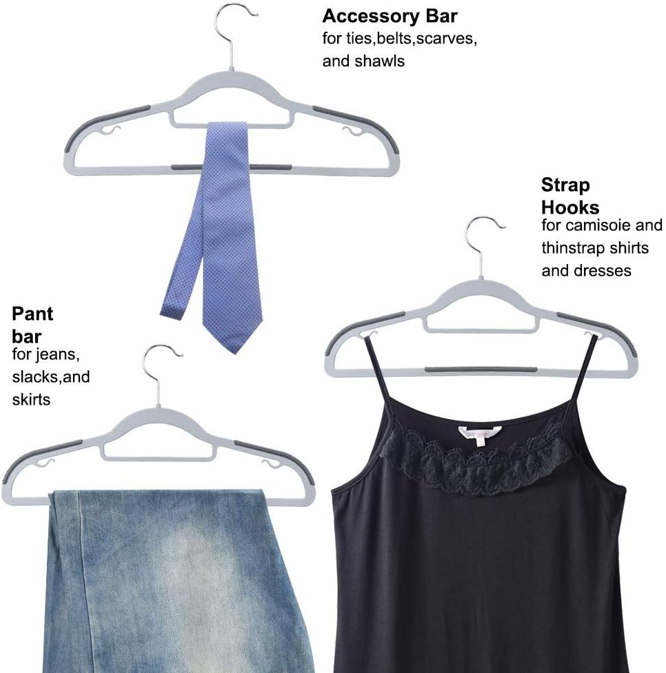 [New]Jaza Keja 10PCS Plastic Hangers Non Slip Slim Scratch Resistant Coat Hangers Heavy Duty Thin Plastic for Women Men Clothes Shoulder Corner Drying Rack