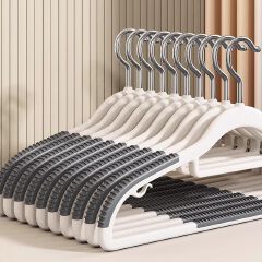 [Buy More Save More] Jaza Keja 10PCS Plastic Hangers Non Slip Slim Scratch Resistant Coat Hangers Heavy Duty Thin Plastic for Women Men Clothes Shoulder Corner Drying Rack Household