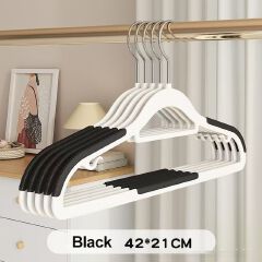 [Buy More Save More] Jaza Keja 10PCS Plastic Hangers Non Slip Slim Scratch Resistant Coat Hangers Heavy Duty Thin Plastic for Women Men Clothes Shoulder Corner Drying Rack Household