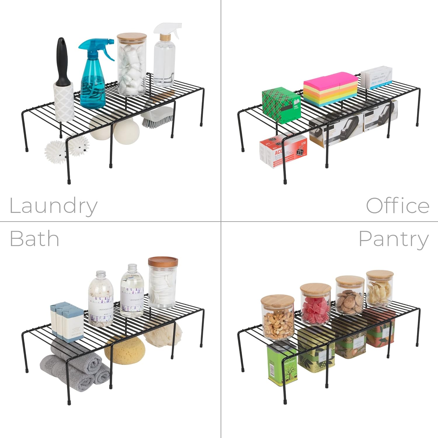 [New]Jaza Keja Expandable Shelf Organizer for Kitchen Countertop, Metal Cabinet Pantry Shelf, Spice Rack Organizer, Space Saving Non Slip Rustproof