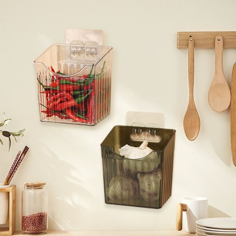 [New]Jaza Keja 4 Pack PET Storage Bins Wall Mounted Floating Shelves Fridge Organizer Stackable Clear Plastic Storage Bins for Wall, Refrigerator, Kitchen, Bathroom, Countertops, Pantry, BPA Free